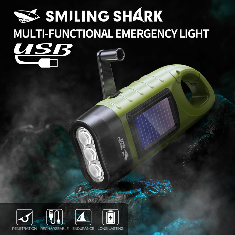 Solar Emergency Charger - 1PC LED Taschenlampe Solar Handkurbel Blitzlicht